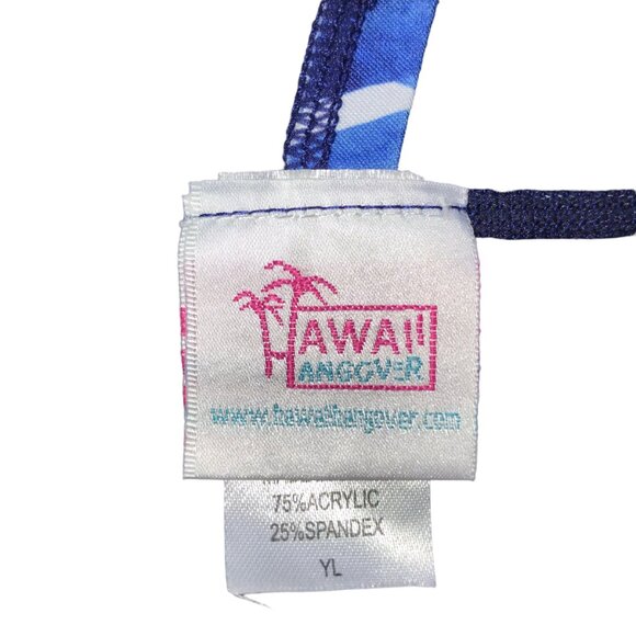 HAWAII HANGOVER Tank Top Swim Shirt. Blue Floral Tropical print.  Sleeveless YL - Picture 5 of 6